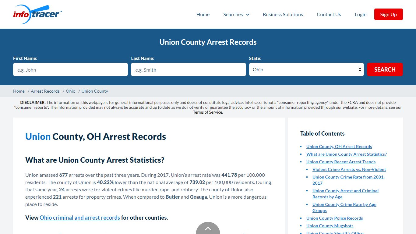 Union County, OH Arrests, Mugshots & Jail Records - InfoTracer